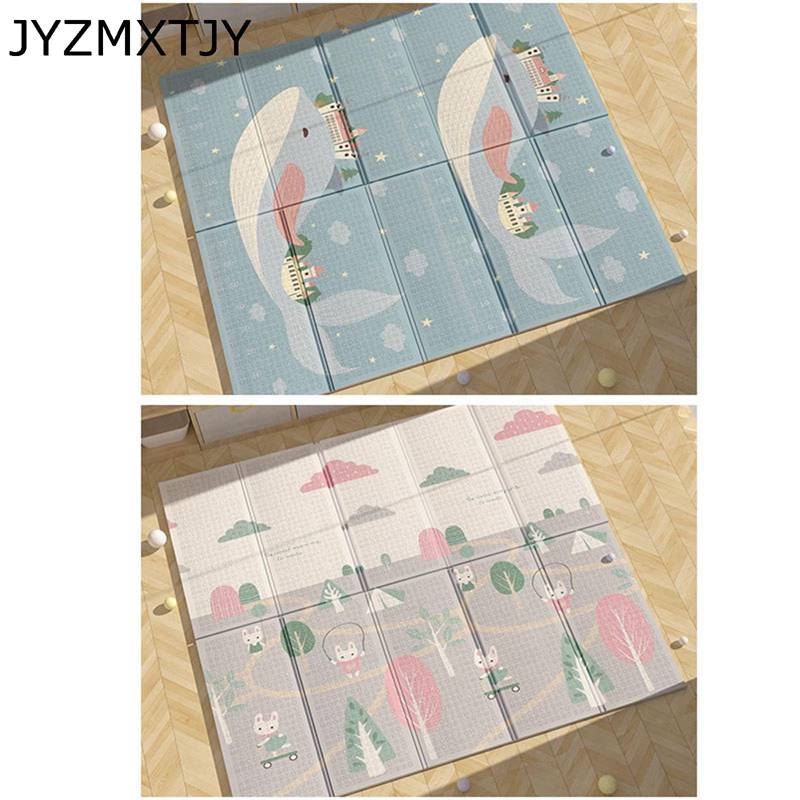 プレイマット ベビークッションマット 赤ちゃん 厚み2cm 転倒防止 かわいい柄 フロアマット ヨガマット 両面使える 折り畳み式 吸音 防水 お手入れ簡単 お昼寝マット 子供部屋 保育園 の商品画像