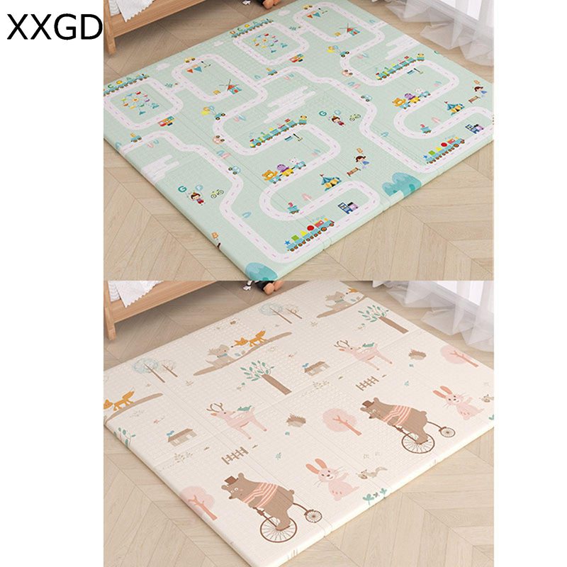 ベビーマット プレイマット 赤ちゃん 折りたたみ 厚み2cm 転倒防止 ルームマット 防音マット 防水 お手入れ便利 XPE 収納便利 保育園 リバーシブル ヨガマットとして おしゃれ 大判
