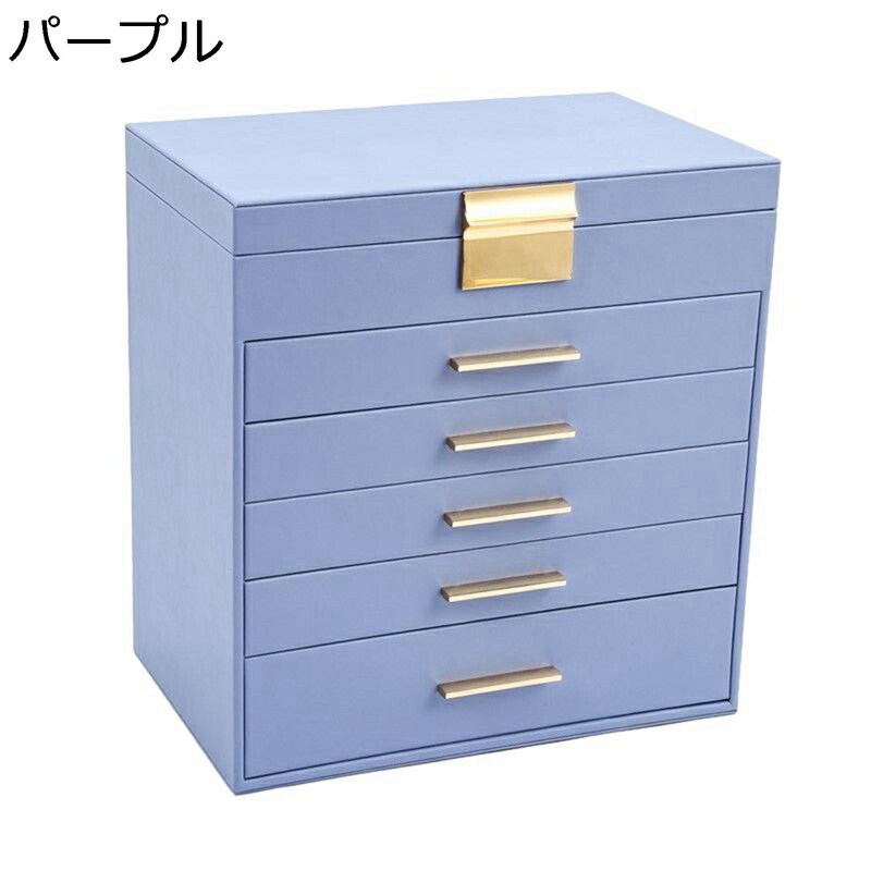 アクセサリーボックス 6層 鏡付き 大容量 ジュエリー収納 大型 ケース 仕切り付き 小物入れ 材? ネックレス イヤリング 宝石箱 エレガント 頑丈 女の子 防塵 引き出し式 小物置き シンプル