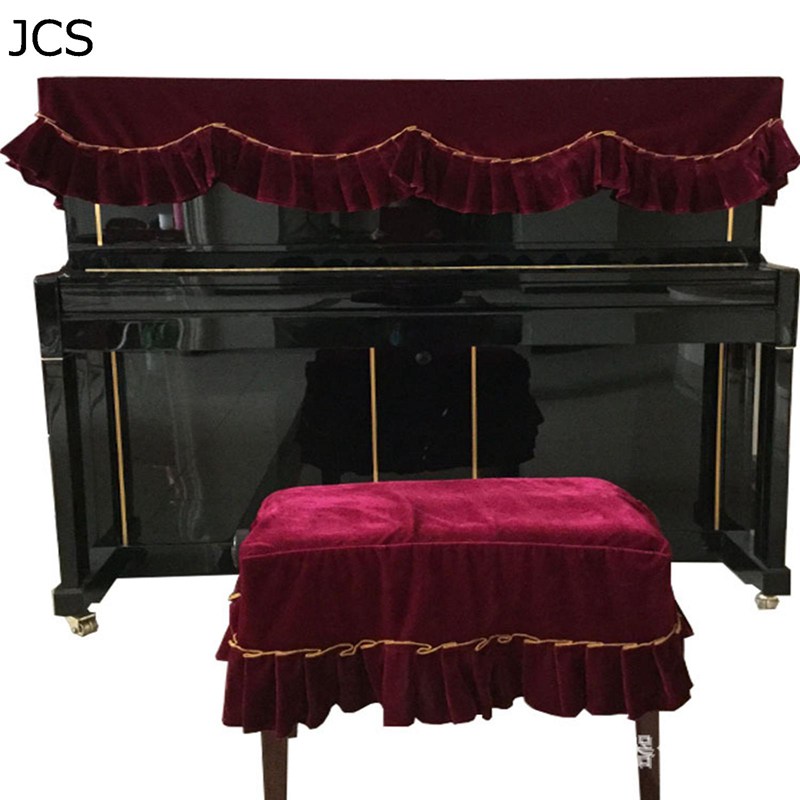 ピアノカバー ピアノ掛け 標準直立型ピアノ用 アップライト 布 傷防止 防塵タオル キーボード保護 ピアノ鍵盤掛け ほこり防止 フリル 簡約 無地 エレガント アンティーク調 おしゃれ