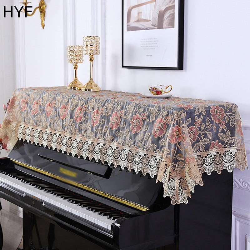 ピアノカバー ピアノ掛け ピアノ鍵盤掛け アップライト トップカバー レース刺繍刺繍デザイン 標準直立型ピアノ用 多機能優雅 欧米風 ピアノ保護 防塵用 シンプル おしゃれ