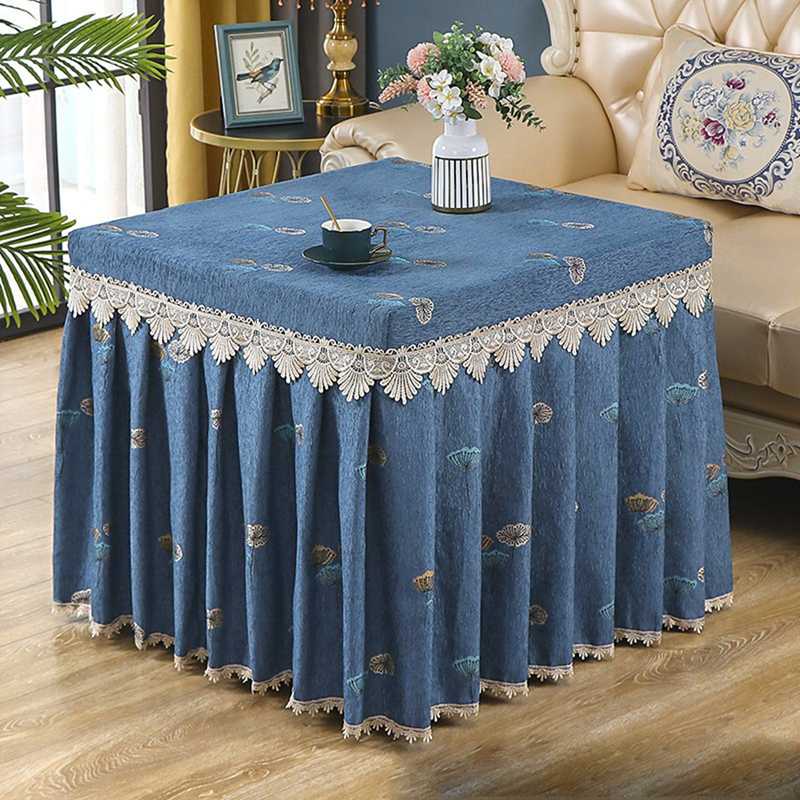 コタツ布団 こたつ掛布団 冬用 正方形 マージャン机用 蓋カバー 花刺繍 レース辺 厚手 暖かい ふわふわ..