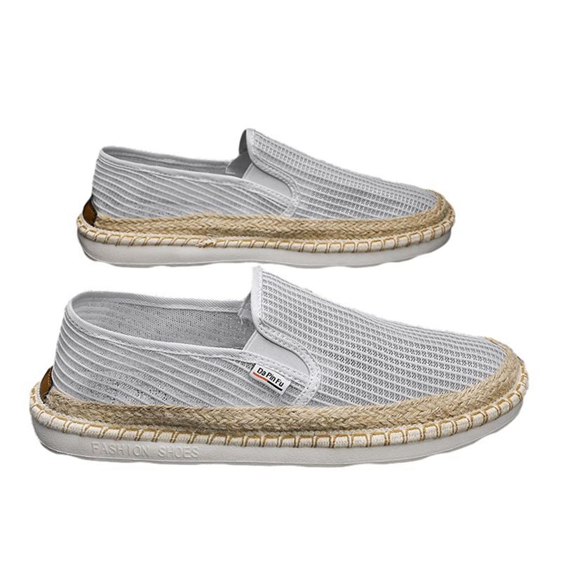 スニーカー エスパドリーユ メンズ メッシュ 涼しい 亜麻 ローファー ジュート巻き ローカット 通気性 滑り止め 大きいサイズ 夏 軽量 エスニック おしゃれ フラット 履きやすい 通勤通学 デート(4)