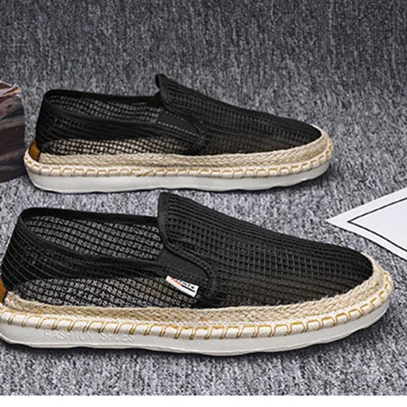 スニーカー エスパドリーユ メンズ メッシュ 涼しい 亜麻 ローファー ジュート巻き ローカット 通気性 滑り止め 大きいサイズ 夏 軽量 エスニック おしゃれ フラット 履きやすい 通勤通学 デート 2