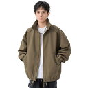 ジャケット メンズ ブルゾン 無地 開襟シャツ 長袖 アウター アメカジ ヴィンテージ 大きいサイズ ゆったり ジップアップ 折り襟 アウトドア カジュアル シ...