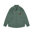メンズシャツ ビジネスシャツ 長袖 春秋着 ストライプ 縞柄 胸ポケット レトロ アウター 重ね着シャツ トレンド ファッション 薄い 体型カバー 簡約 シンプ...