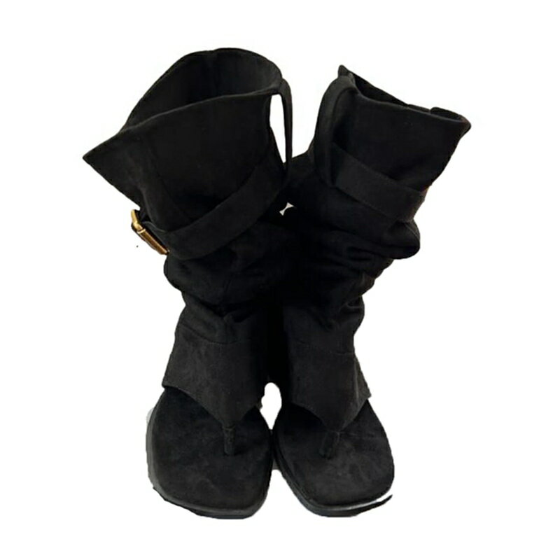 サマーブーツ トングサンダル レディース ブーツサンダル 鼻緒付き 5cmヒール スクエアトゥ 美脚 ファ..