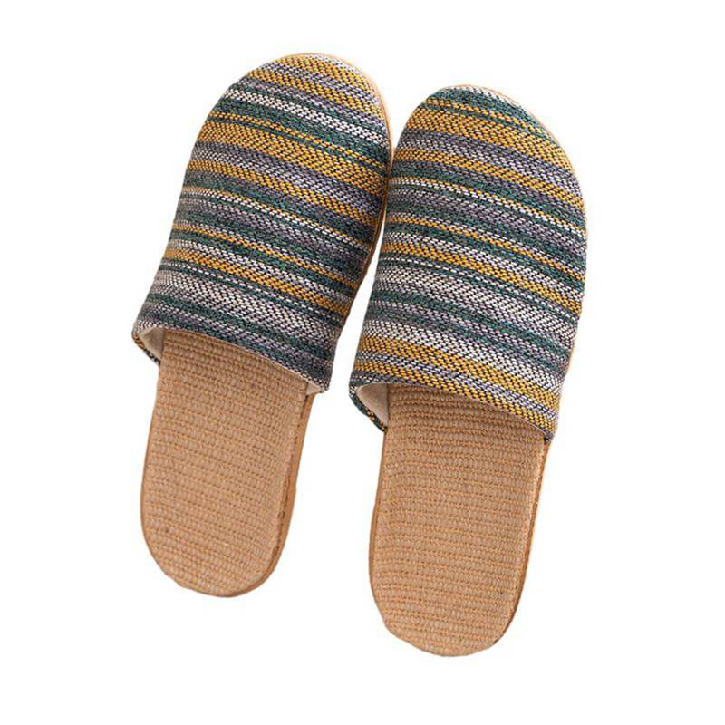 スリッパ 亜麻編み ボーダー柄 ホームスリッパ 和風 履き替え レディース メンズ 蒸れにくい さらっと 防滑 静音性 歩きやすい シンプル おしゃれ 春夏 室内履き 浴衣小物 伝統 浴衣 着物 甚平