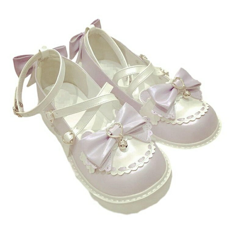 厚底靴 ゴスロリ ロリータ 厚底パンプス 20.0-25.0cm レディース 蝶結び クロスストラップ 熊の耳 リボ..