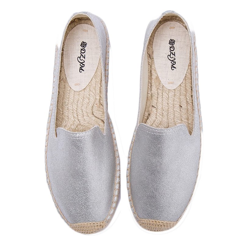牛革 パンプス レディース エスパドリーユ ジュート 編み込み 無地 シンプル 柔らかい 軽便 コンフォー..