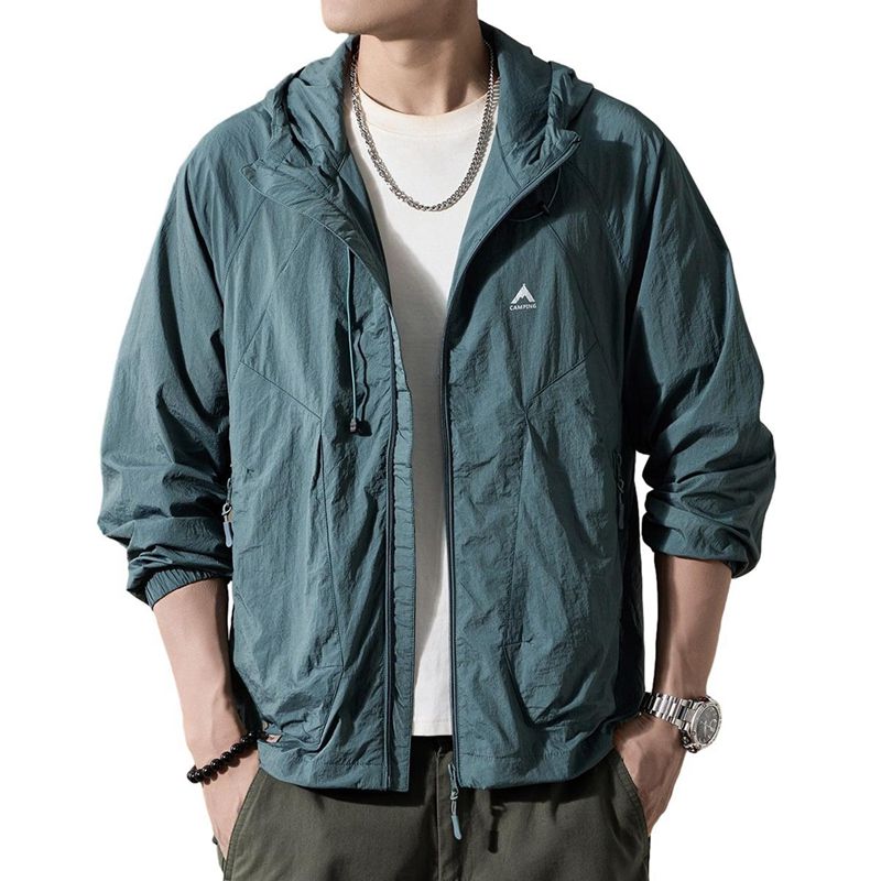 ウインドブレーカー メンズ uv カットパーカー 極薄 UPF50+ 耐塩加工 吸汗速乾 撥水 アイスシルク 夏虫..