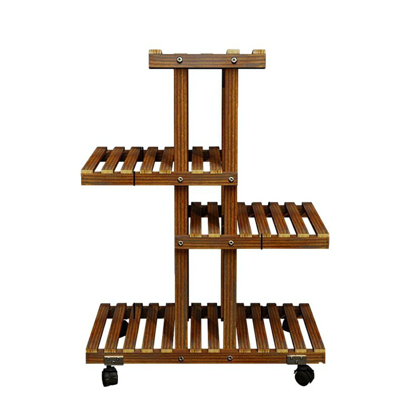 フラワースタンド 多層 ガーデンラック フラワーラック 屋外 天然木製 収納ラック 花棚 鉢スタンド イ..