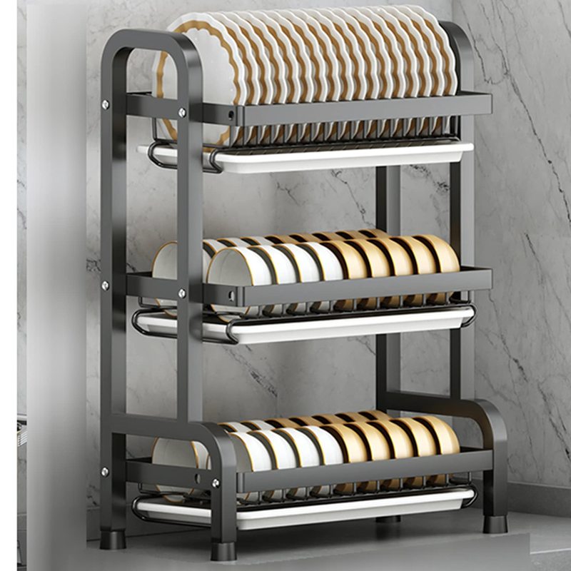 3段式キッチンラック 2段式 皿立て 茶碗立て ディッシュスタンド ディッシュラック お皿収納 食器棚 大..