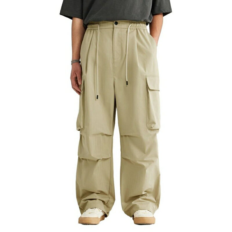 カーゴパンツ ゆったり ワイド バギーパンツ かっこいい 夏春秋 メンズ 長ズボン チノパン ストレート 着心地よい 調整紐 ボトムス ワークパンツ アウトドア 登山 通勤通学 おおきいサイズ