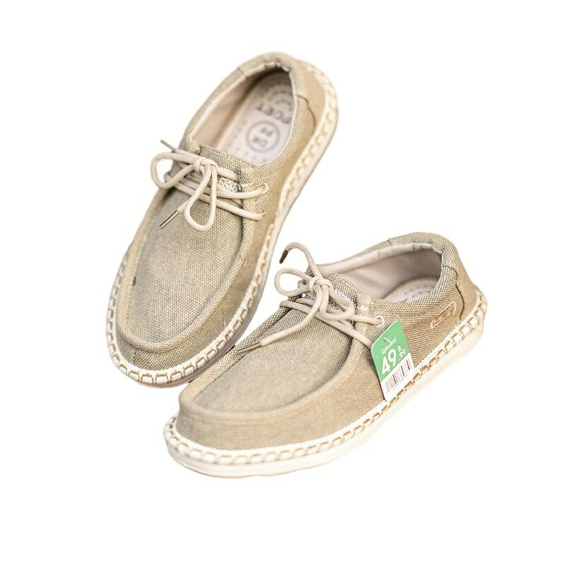 キャンバスシューズ メンズ レースアップ 編み込み フラットシューズ カジュアル おしゃれ 帆布 ローカット ジュート製 クラシック 春夏 通気性 滑り止め 軽量 ぺたんこ オフィス ディリー