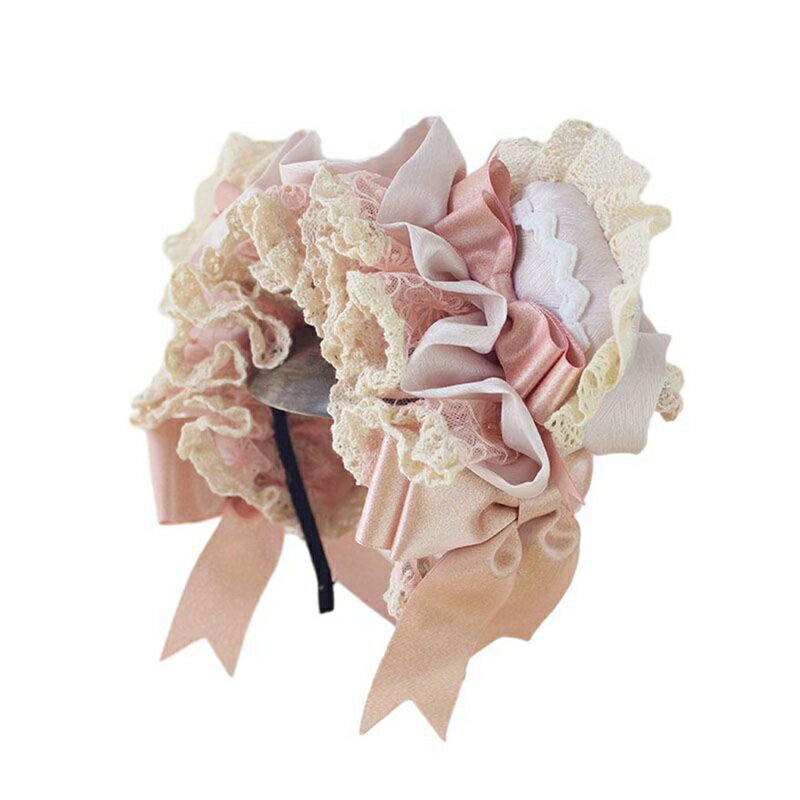 ロリータ風 カチューシャ 傘帽子 bb帽子 熊耳ハット ピンク リボン ヘッドドレス 髪飾り Lolita ヘアアクセサリー 蝶結び ロリータアクセサリー かわいい お人形 スウィート 華麗 宮廷風