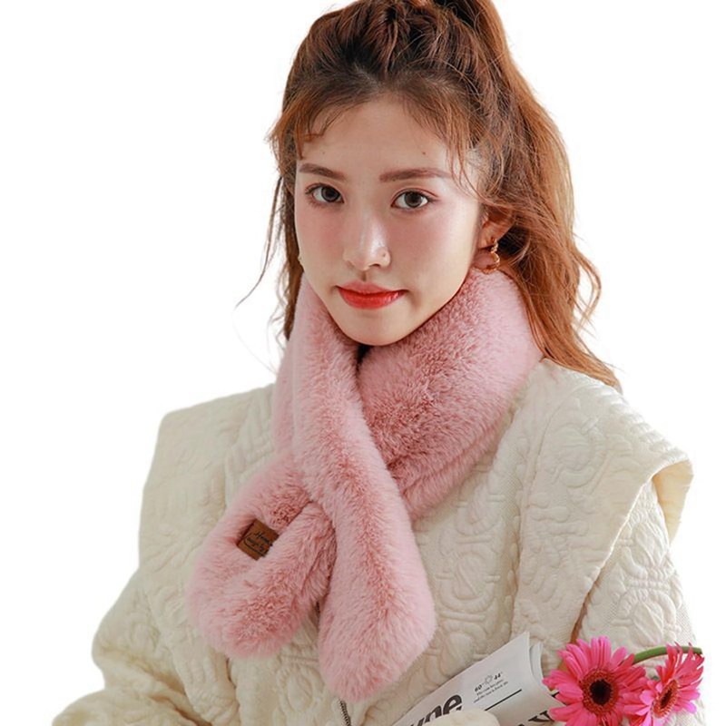 ティペット スヌード レディース フェイクファーマフラー 冬用 差し込み クロス ネックウォーマー あっ..