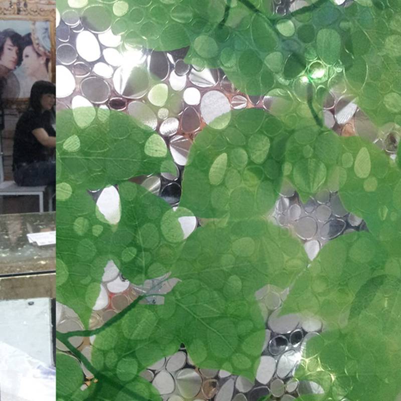 緑の葉の柄窓ガラスフィルムガラス目...