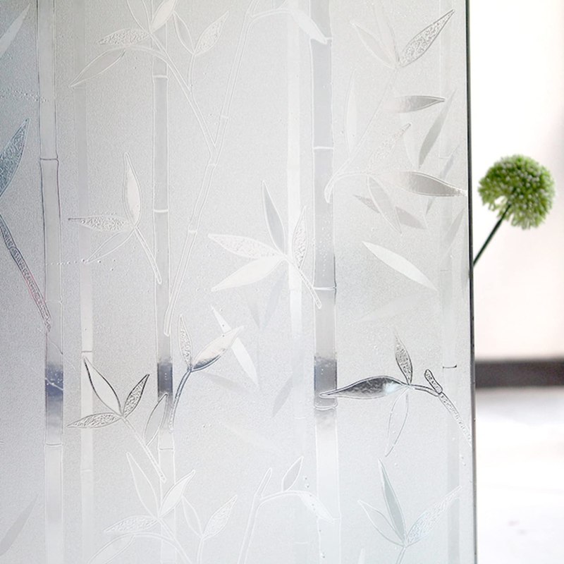 窓用フィルム 竹柄 すりガラス調 ガラス目隠しフィルム 遮光 断熱シート 窓用 ガラスシール インテリア..