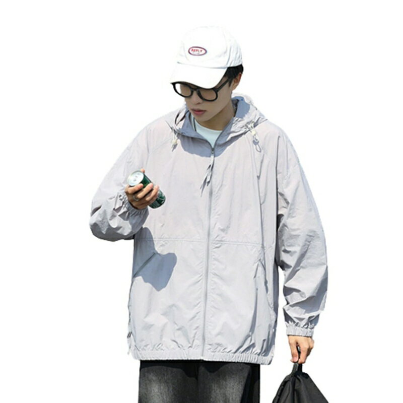 ラッシュパーカー UVカットジャケット メンズ フード サマーコート 冷房対策 BIGシルエット 防風 吸汗 ..