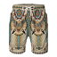 水着 3Dプリント ネイティブ柄 メンズ 西部 エスニック風 ビーチパンツ ハーフパンツ シミュレーション..