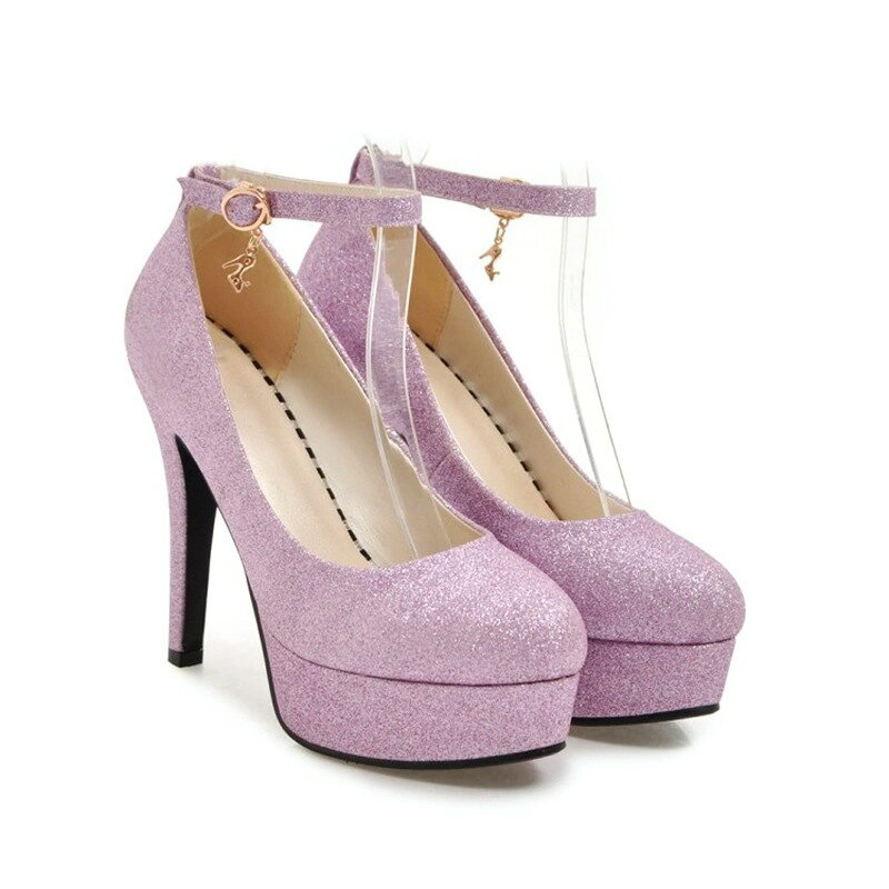 ロリータシューズ パンプス レディース ハイヒール スパンコール アンクルストラップ お姫様風 ゴシッ..