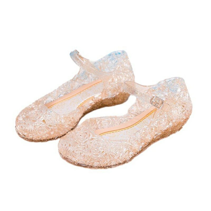 ドレスシューズ 子供 女の子 フォーマルシューズ スパンコール ウェッジヒール キラキラ フラット 発表会靴 クリア プリンセス ガールズ 春夏 レインサンダル...
