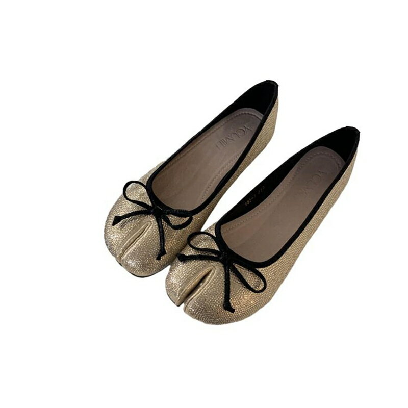 足袋パンプス タビ パンプス レディース たび フラット リポン スリッポン バイカラー 先割れ 足袋シュ..