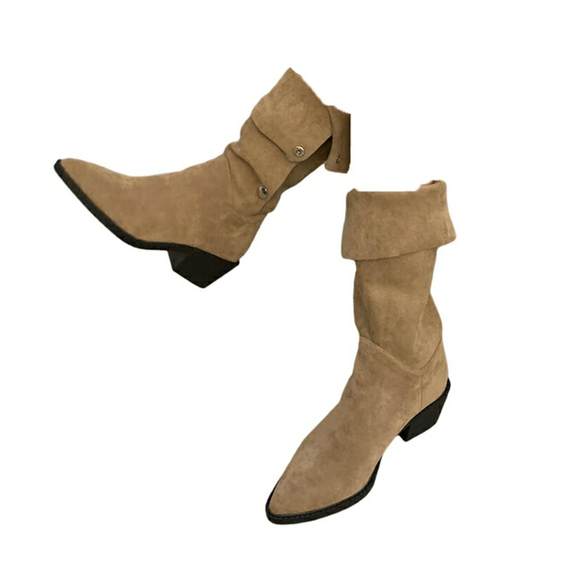 ジョッキーブーツ レディース 乗馬ブーツ ウエスタンブーツ くしゅくしゅ ポインテッドトゥ 美脚 膝丈 ロング PU 痛くない 幅広 韓国 アメカジ 秋冬 ソフ...