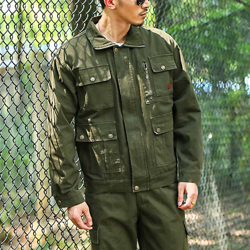 マウンテンジャケット メンズ カジュアルジャケット 綿100 ショート丈 防水 防寒防風 アウター 長袖 マルチポケット ジップ ミリタリー ファッション アメカジ 原宿風 ストリート系 春秋冬物