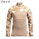 コンバットシャツ メンズ 長袖 メッシュ サバゲー 作業着 切り替え ハーフジップ 戦闘服 ストレッチ 通気 速乾 マルチポケット ミリタリー風 キャンプ コスプレ 仮装 特殊部隊 迷彩柄