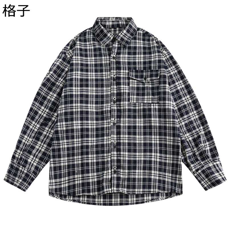 チェック 長袖 メンズ ネル シャツ ボタンダウン 男女兼用 春秋 開襟 ビックシルエット 快適 軽量 ワークシャツ オープンカラー 吸汗透湿 モード系 ファッション お揃い hiphop 原宿系