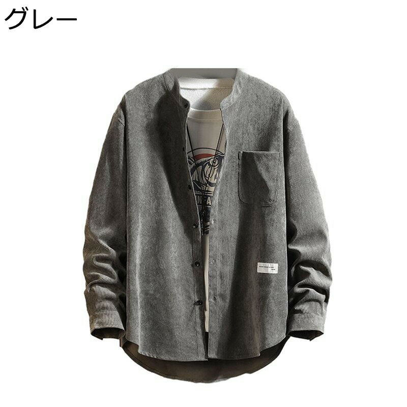 大きいサイズ カジュアルシャツ メンズ 無地 コーデュロイ 長袖 前開き アウター ワイシャツ ボタンダウン 厚手 ベーシック 柔らかい ゆったり 防寒 かっこいい イベント 通学 春秋