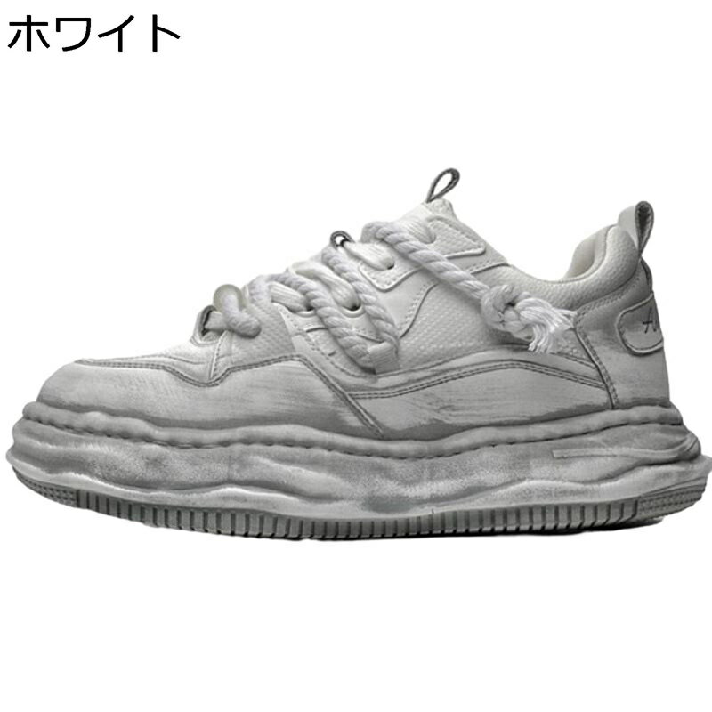 スニーカー 厚底7cm インヒール スケートシューズ メンズ ヴィンテージ加工 運動靴 カジュアル ウォーキングシューズ 通気 おしゃれ 歩きやすい 滑らない かっこいい アウトドア 通勤通学