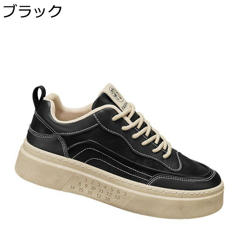 メンズ スニーカー 厚底 革靴 スケートシューズ ローカット レースアップ カジュアル ウォーキングシューズ スポーツ 防滑 通気 おしゃれ 歩きやすい 履きやすい アウトドア 通勤通学