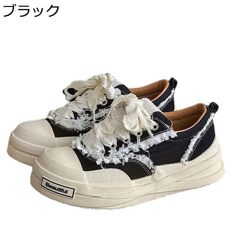 スニーカー メンズ キャンバスシューズ 厚底 スケートボードシューズ ローカット レースアップ 運動靴 カジュアル ウォーキング ノースリーブ 通気 おしゃれ 歩きやすい 通学 通勤 日常