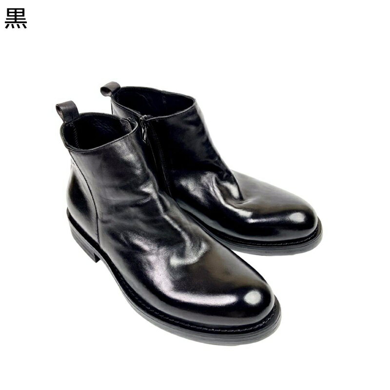 チェルシーブーツ ショートブーツ 革靴 メンズ ヴィンテージ 光沢感 サイドジッパー 短靴 アンクルブーツ 着脱やすい 春秋冬 コンフォート 疲れにくい ノンスリップ 快適 おしゃれ 冠婚葬祭