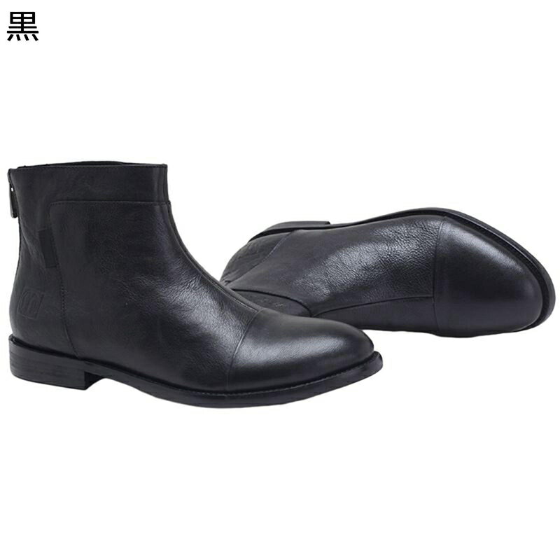 ショートブーツ チェルシーブーツ メンズ アンクルブーツ 紳士靴 バックジッパー ハイカット スリッポン 無地 ヴィンテージ 美脚 イングランド 春夏秋冬 革靴 着心地いい デイリー 普段着