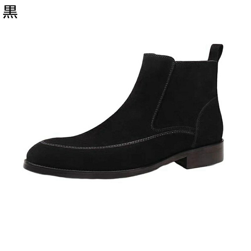 ショートブーツ チェルシーブーツ メンズ サイドゴア スエード 紳士靴 ハイカット アンクルブーツ スリッポン シンプル イングランド風 春秋靴 革靴 着心地いい デイリー お出かけ