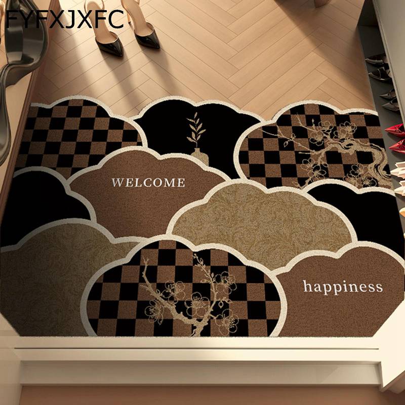 玄関マット 屋外マット ドアマット 室内 室外 泥落とし PVC 北欧風 モダン スクエア カーペット すべり止め ウォッシャブル インテリアマット 防カビ げんかんまっと 飲食店 オフィス 事務所 四季通用