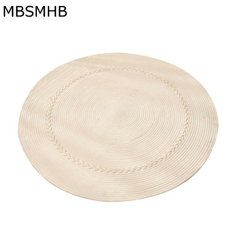 丸形 チェアマット 綿編み 手作り カーペット 厚手 吸着 きず防止 防音 床保護シート 丸洗い可能 フローリング 騒音対策 床暖房対応 傷防止 テレワーク 勉強机 在宅勤務