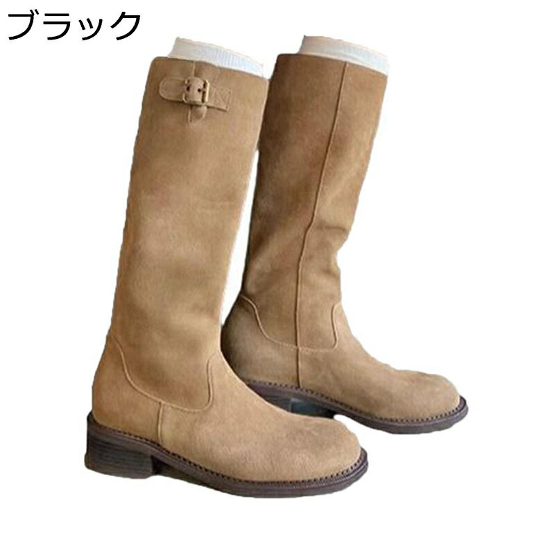 レディース フェイクスエード ふくらはぎ対応 乗馬ブーツ ロングブーツ 膝丈 レザー 通勤 通学 パーティー 旅行 秋冬 エレガント 防滑 防水 軽量 クリスマス 丈夫 可愛い 四節着用