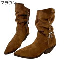 レディース 乗馬ブーツ ミドルブーツ ゆったり フェイクスエード くしゅくしゅ PUレザー 暖かい 防滑 安定感 デイリー チャンキーヒール 身長アップ 春秋冬 お出かけ トラベル ァッション