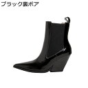 レディース ミドルブーツ チェルシーブーツ レザー 本革 裏ボア 安定感 耐磨耗 サイドゴア ポインテッドトゥ チャンキーヒール モード系 欧米風 デイリー イベント 通学 秋靴 婚式