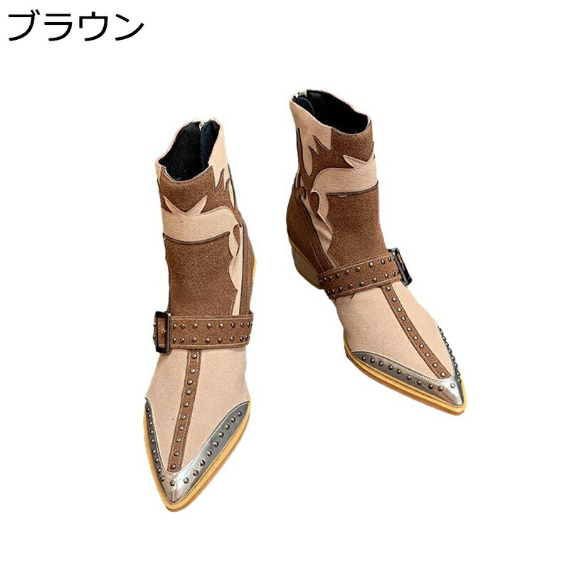 ミドルブーツ レディース ジョッキーブーツ 安定感 ゆったり 脚やせ 秋 フェイクスエード 本物に近い 切り替え ポインテッドトゥ コンフォート カジュアル エレガント 通勤 お出かけ オフィス