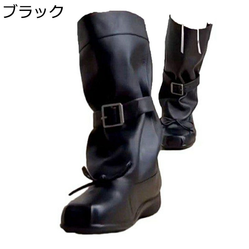 レディース 乗馬ブーツ ミドルブーツ 美脚 レザー 暖かい 防滑 安定感 デイリー チャンキーヒール 身長アップ ブラック ベルト飾り 履き口広い 春秋冬 パーティー 旅行 シンプル ヴィンテージ