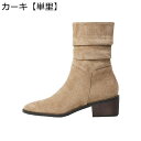 レディース ミドルブーツ カウボーイブーツ レザー 暖かい 軽量 カーキ 無地 ポインテッドトゥ チャンキーヒール エスニック ビジュアル系 ハロウィン おしゃれ オートバイ トラベル 冬靴