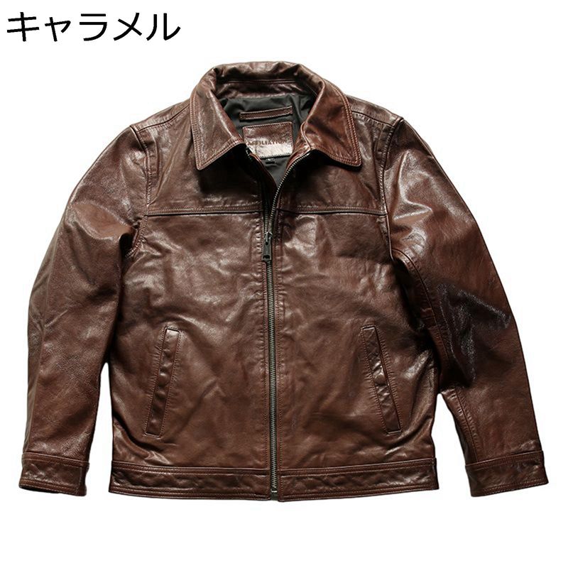 メンズ レザージャケット 本革 フライトジャケット 山羊革コート 長袖 スリム 男性 アウター 防寒着 保温 防水 ジップアップ 通勤 ライダース 機関車 軽量 ファッション 秋冬春 大きいサイズ