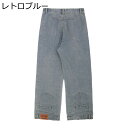 ワイド デニムパンツ メンズ ヴィンテージ ストレートジーンズ バギー ストリートモード ハイストリート ルーズ Gパン デザイン性 おしゃれ 春秋 男女兼用 ...