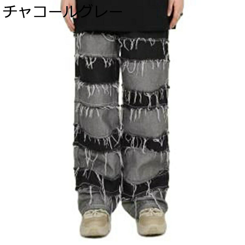 デニムパンツ メンズ ローエッジ ワイド ジーパン ズボン ヴィンテージ ルーズ バギーパンツ レジャー ハイストリート ストリートモード ヒップホップ 耐摩耗性 ジュニア ワイドデニム 秋冬